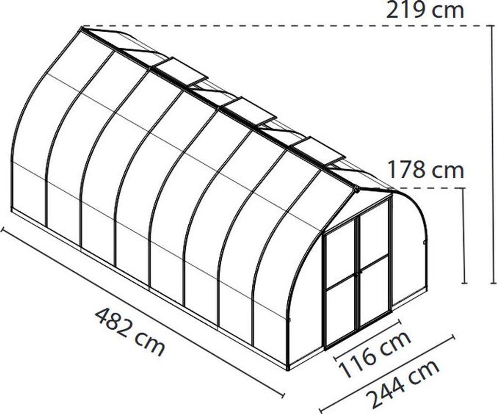 Skleník Palram - Canopia Bella 8x16 dvoustěnné plechy 6 mm Obrázek produktu 