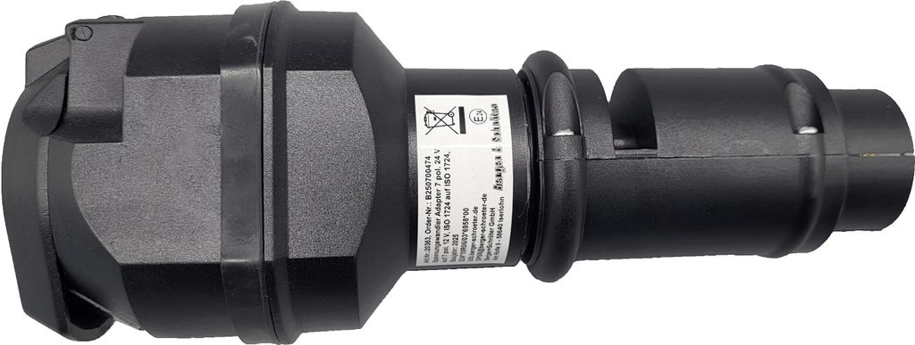 Berger & Schröter | Spannungswandler Adapter für Anhänger 7 polig 24V auf 7 polig 12V, ISO 1724, ISO 1724, Spannungsreduzierer