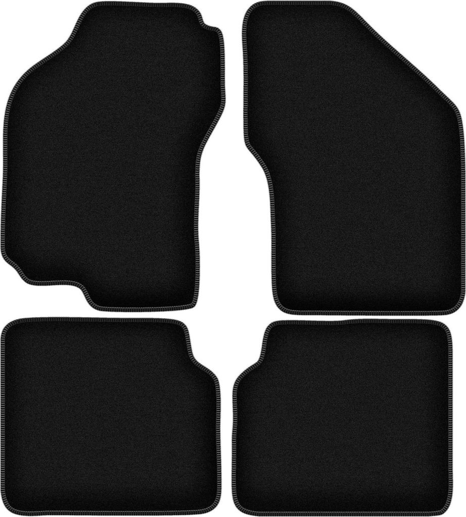 Wielganizator Velours-Autoteppiche – passend für Fiat Marea (Limousine, Bj. 1995-2001) – schwarz, passgenau, mit Befestigungen set 4 Stk.