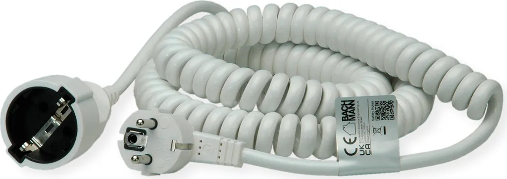 Câble d'alimentation spiralé extensible 4m blanc Bachmann 3G1.5 - 2