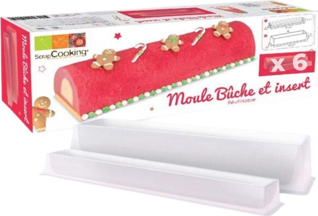 6 Formen für bûches de Noël + Einsätze