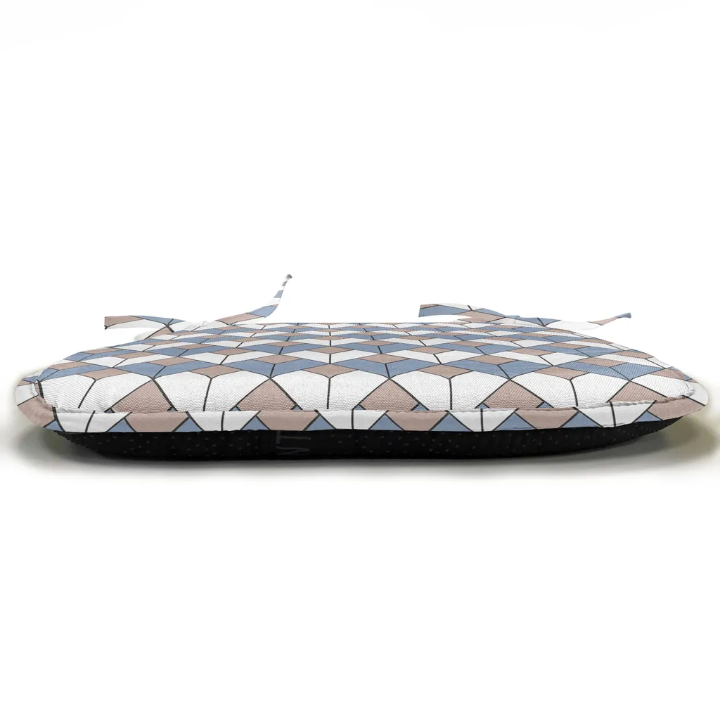 ABAKUHAUS Imbottitura geometrica per sedie da sala da pranzo, linea a rombi intrecciati, cuscino decorativo impermeabile con cinturini per sedie da cucina, 40 cm x 40 cm - confezione da 12, rosa essiccata blu-grigio - 6