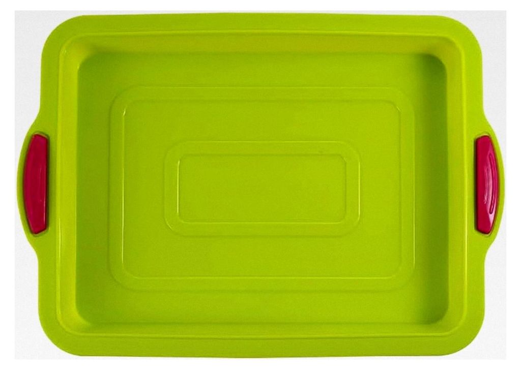 Flexible Silikon Backform mit Antihafteigenschaft für Kuchen und Muffins, 34 x 24 cm (Grün)
