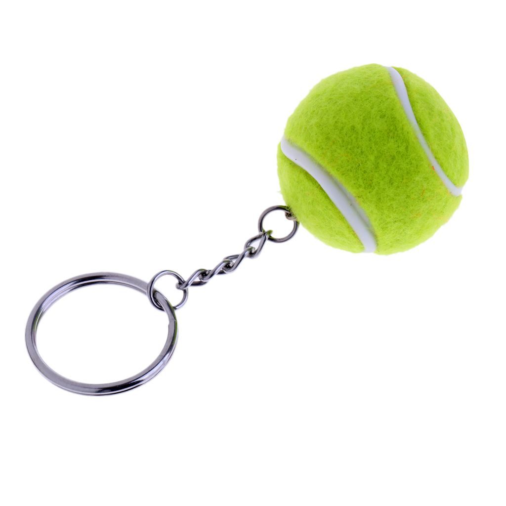 Mini-Tennisball Schläger Anhänger Schlüsselring Geschenk Grün