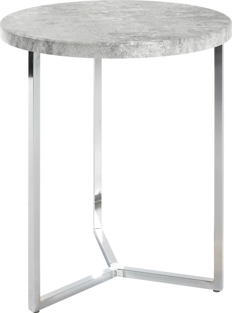 HAKU Beistelltisch betonoptik, chrom - MDF, Metall, B/H/T: 45x54x45 cm