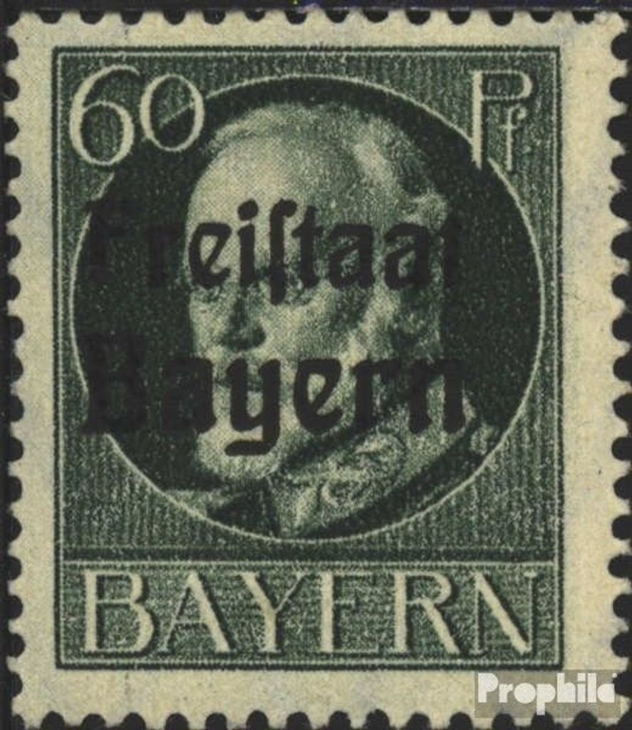 Briefmarken Bayern 1919 Mi 162A postfrisch König Ludwig mit Aufdruck