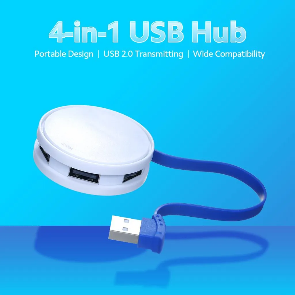 Hub USB 4 Porte Bianco | Adattatore Compatto per Laptop e Desktop