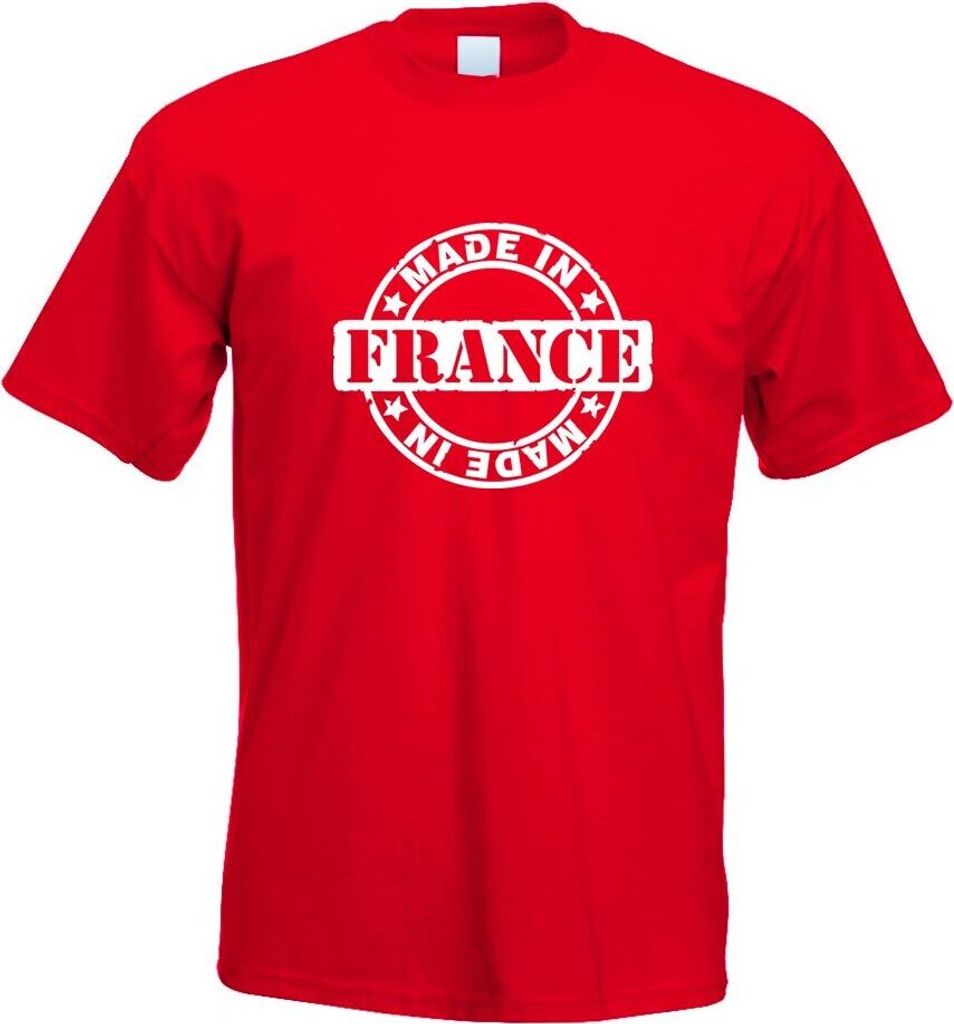 Kiwistar - T-Shirt - rot - France Motiv Bedruckt Funshirt Design Print - mit Motiv Bedruckt - Funshirt Design - Sport - Freizeit - Herren - XL