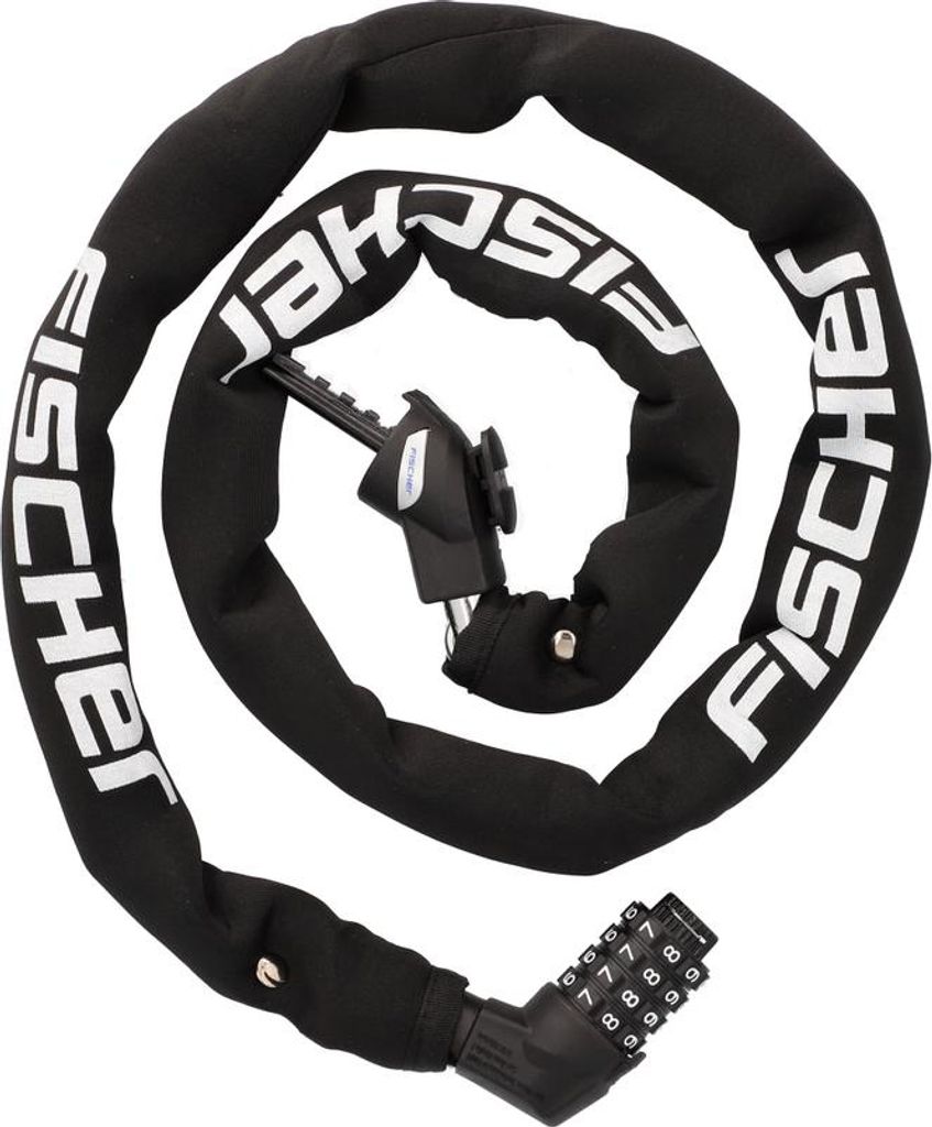 Kettenschloss Neopren 130cm 6mm Zahlen - schwarz