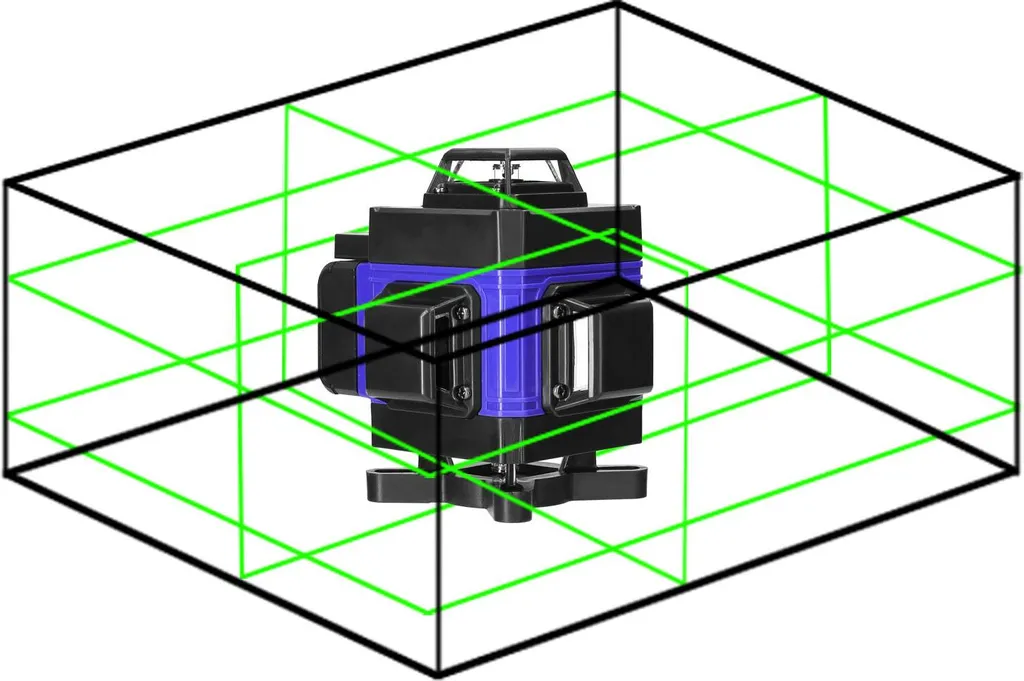 Dispositivo di livellamento laser 4D multifunzionale con 16 linee, 3°, macchina autolivellante, dispositivo di livellamento ricaricabile a batteria al litio USB con lunghezza di 1,2 m, stativo a tre vie regolabile in lega con asta di prolunga - 4