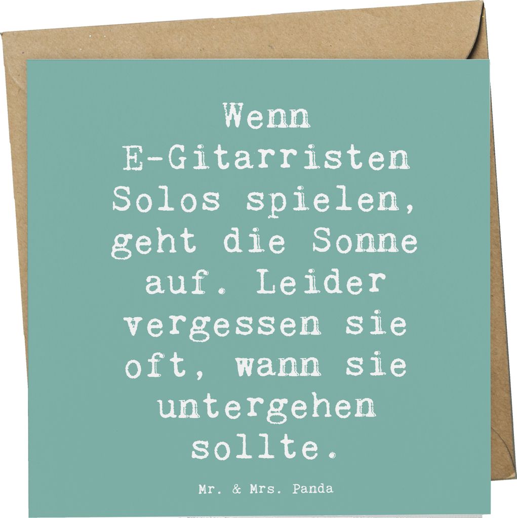 Mr. & Mrs. Panda Grußkarte Spruch E-Gitarre Solos - Meeresbrise - Geschenk, Musik, Lernen, Musiker, Musikerleben, live Auftritte, Glückwunschkart...