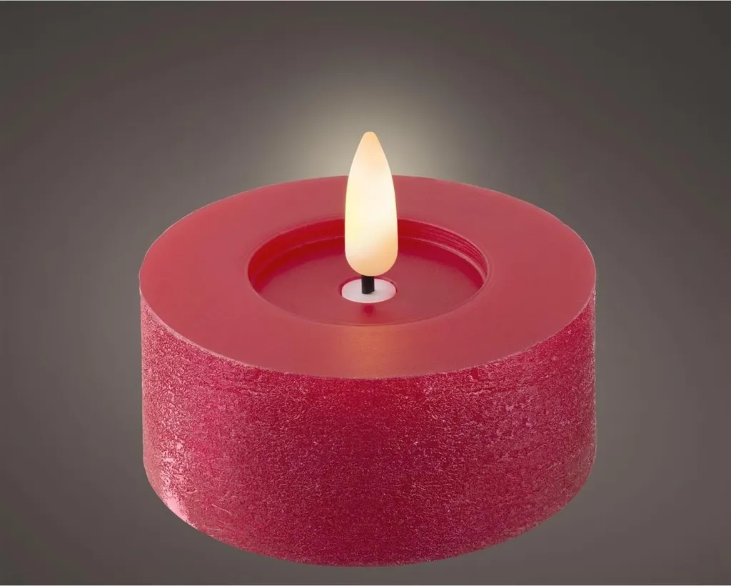 Bougie LED Rouge Sécurisée sans Flamme ni Fumée en Cire Véritable