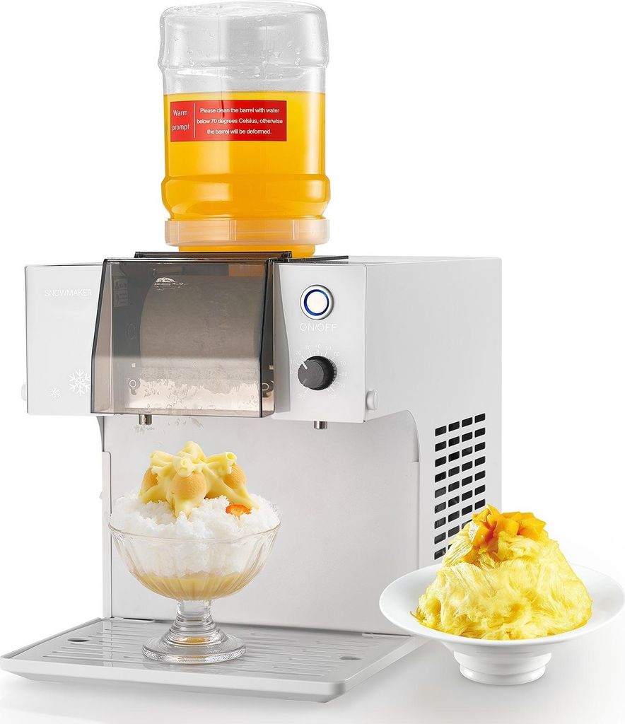 Schneeflocken-Eismaschine & Eisrasierer - Bingsu-Maschine elektrisch - Kapazität 80 kg/Tag - Großer 1,8 L Tank - Edelstahlklinge - Schnellkühlun...