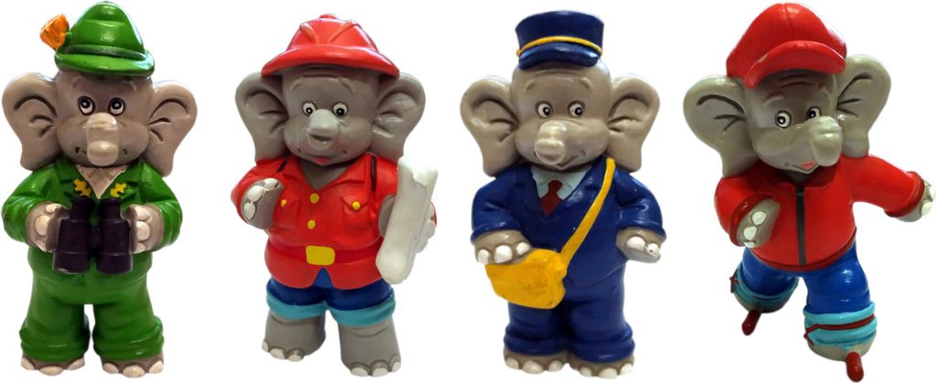 Benjamin Blümchen Figuren 7cm (4er Set) Postbote Entdecker Produktbild 