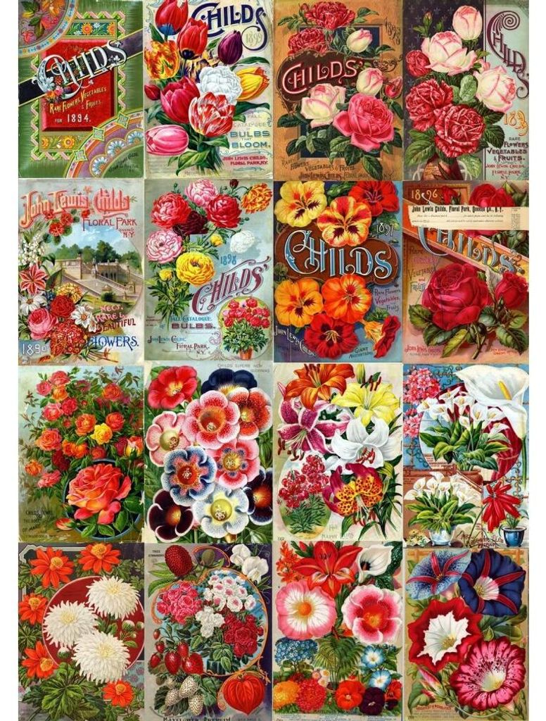 ENJOY Puzzle Vintage-Katalog mit Blumensamen, 1000 Stü ck
