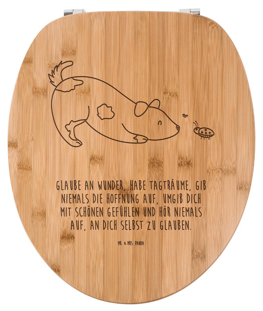 Mr. & Mrs. Panda Toilettendeckel Hund Marienkäfer - Transparent - Geschenk, Toilettenbrille, Hunde, WC Sitz, Hundebesitzer, Mischlinghund, Brille,...