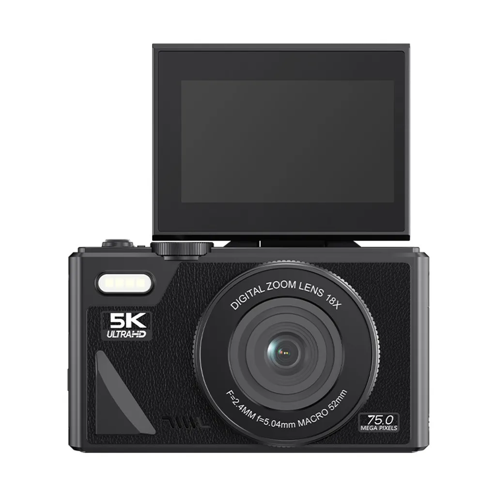 Appareil photo ZELURXX 5K numérique avec zoom 18x et carte SD 64 Go noir