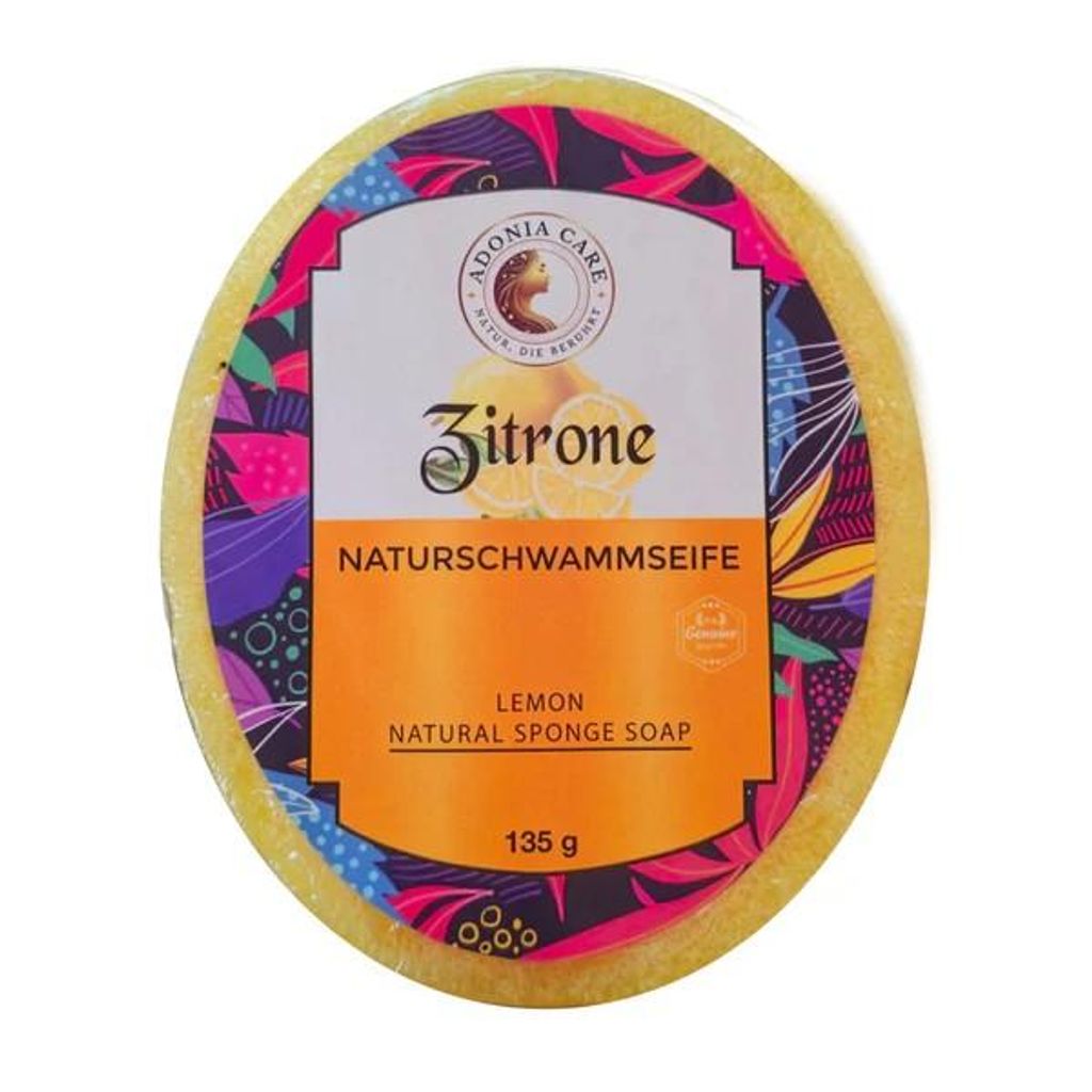 Adonia Care Zitronen-Naturschwammseife mit Luffa – Peeling Produktbild 