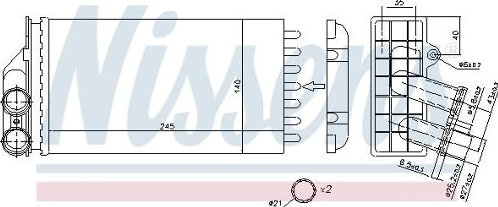 Radiateur de Chauffage Nissens 71157 pour Peugeot 307 et Citroën C4