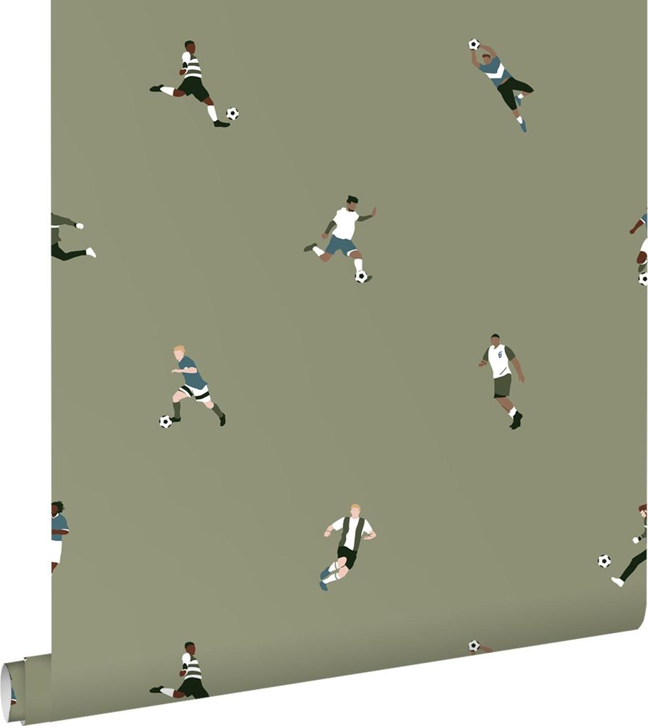 ESTAhome Tapeta piłkarze oliwkowym 50 x 900 cm Zdjęcie produktu 