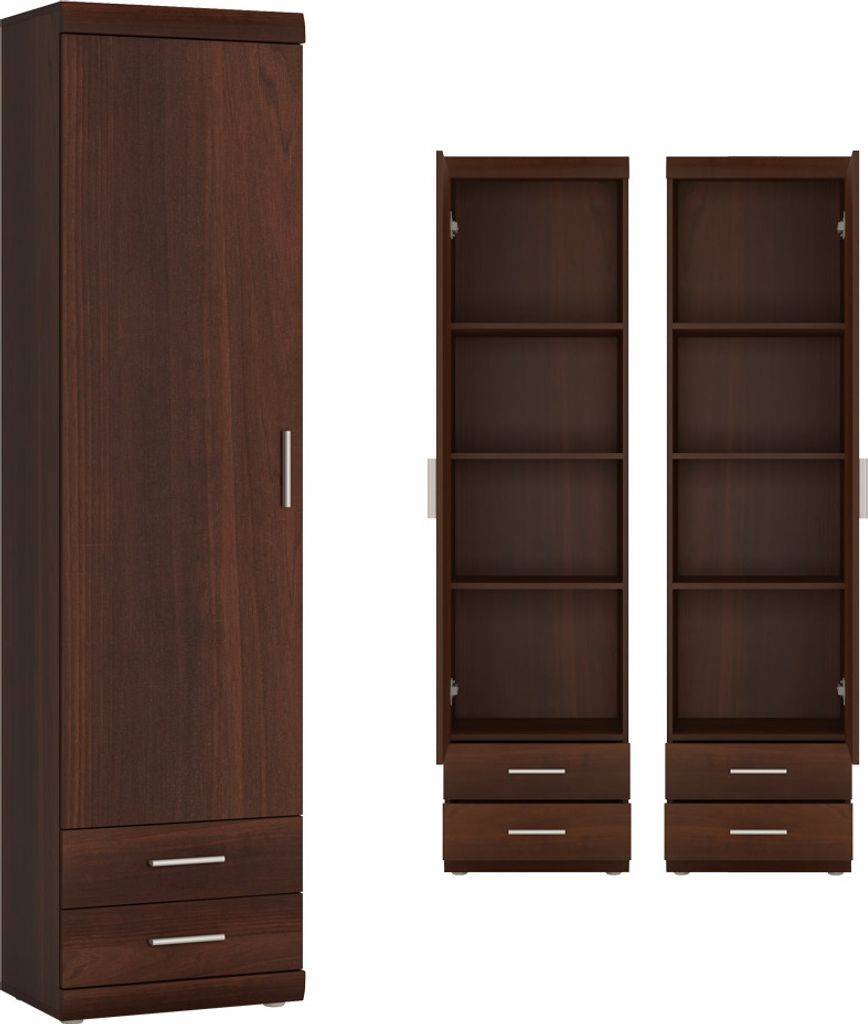 Schrank Wohnzimmer schmal 50 cm Nussbaum IMPERIA-129