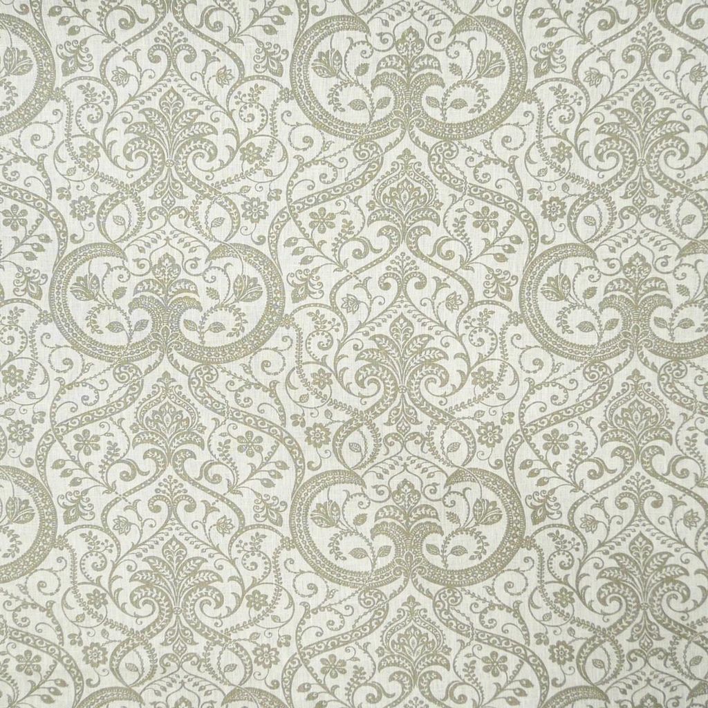 Leinenstoff Meterware Dekostoff CELIE TOILE Ornament creme taupe