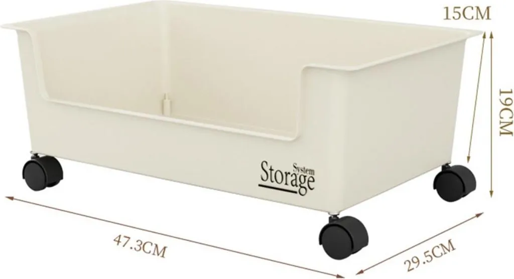 INF Contenitore Mobile con Ruote a 360° | Organizer Sotto Scrivania in PP