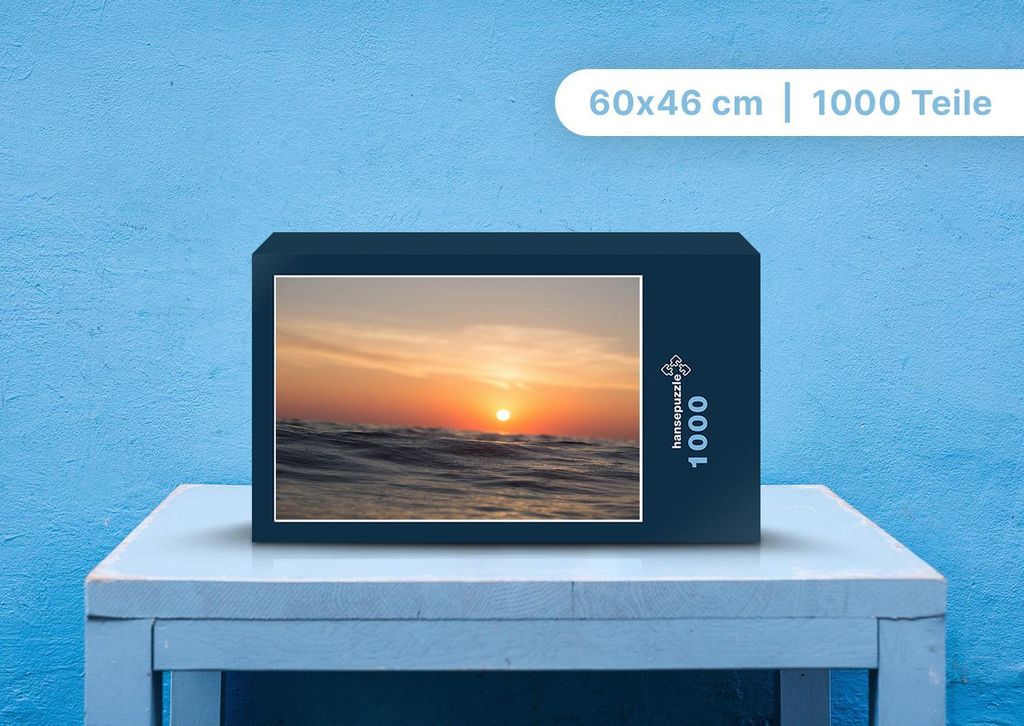 hansepuzzle 103476 - Sonnenaufgang am Meer Puzzle, 1000 Teile, Natur, 60,0 x 46,0cm mit hochwertiger Aufbewahrung, Kartonbox & Beutel