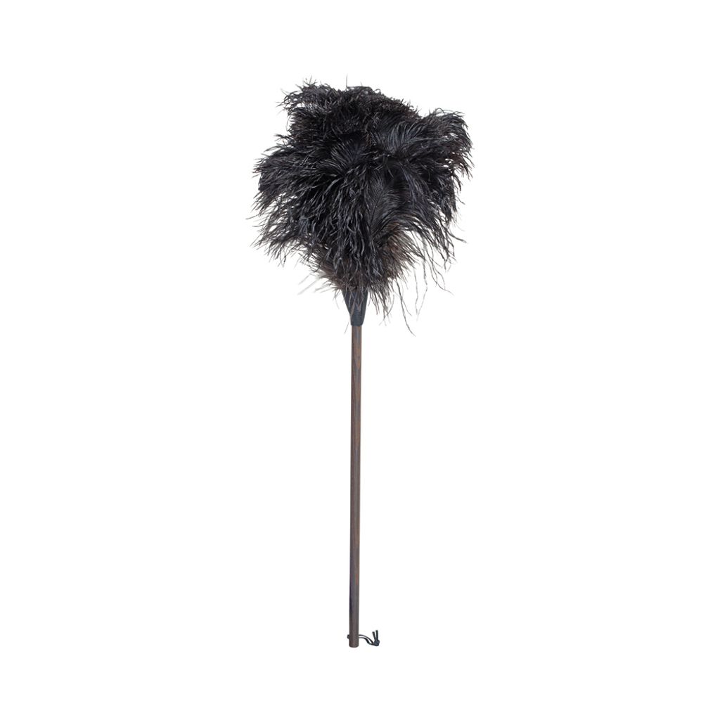 Redecker Straußenwedel mit schwarzem Griff, 80 cm