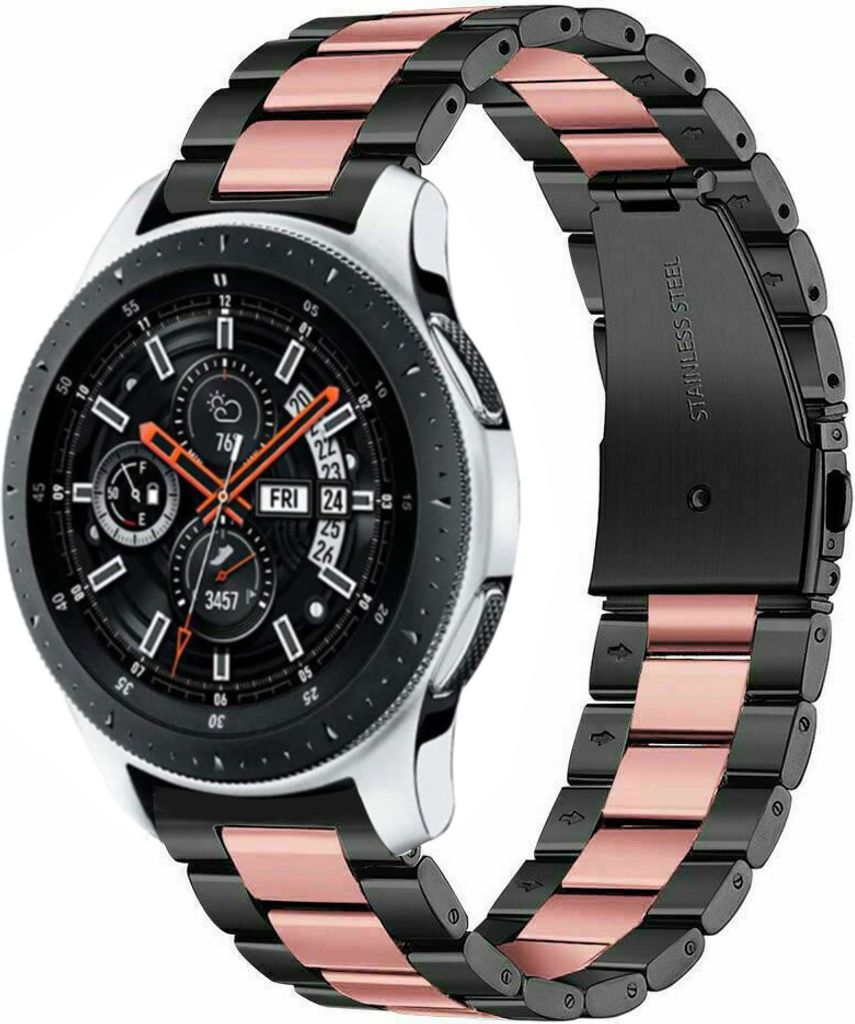 Strap-it Stahlarmband - Kompatibel mit Samsung Galaxy Watch Armband 46mm Ersatzarmband Edelstahl - Faltschließe - Hochwertiges Material - für Sma...