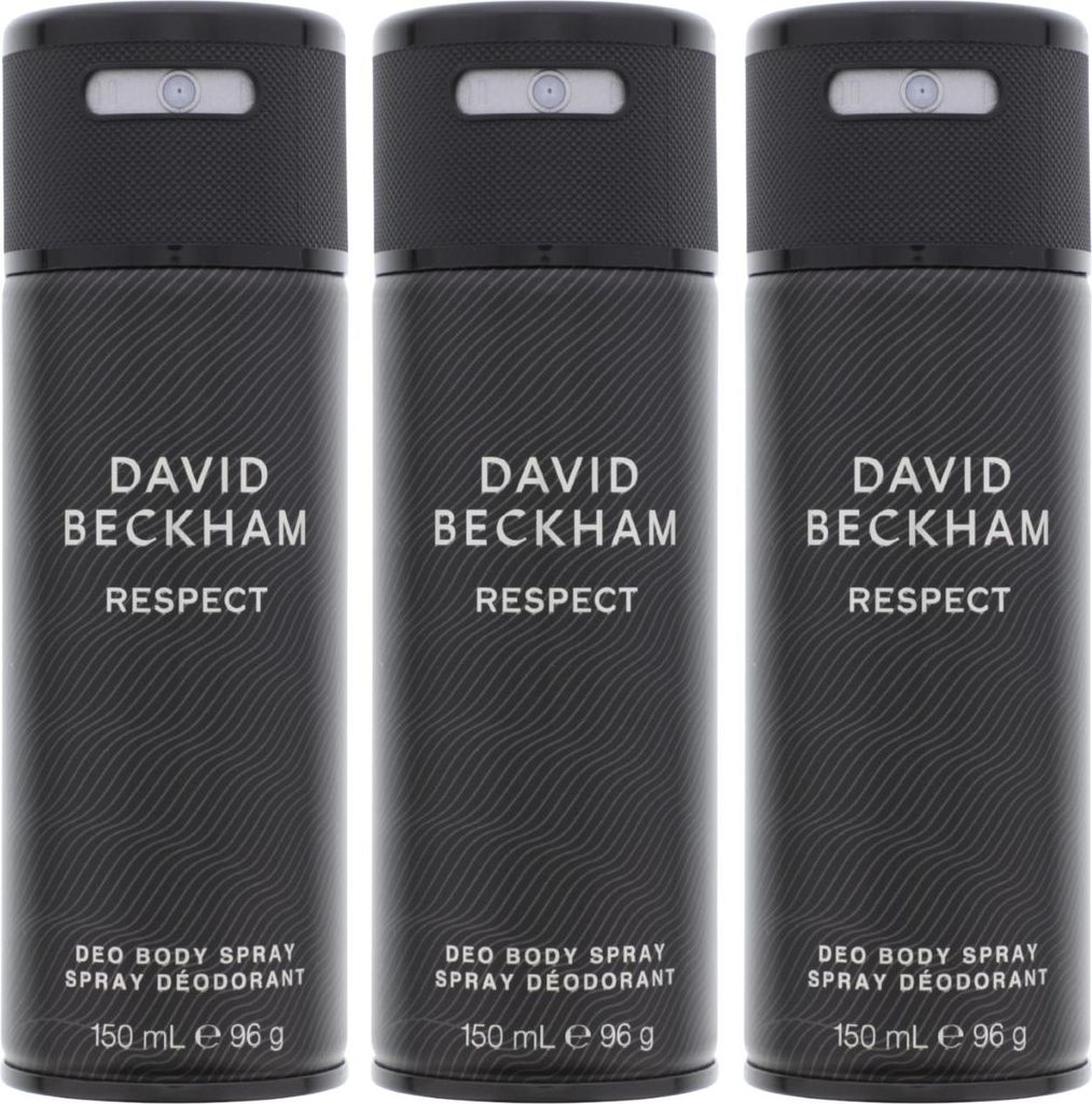 3 x David Beckham RESPECT Deo Body Spray je 150ml Maskuliner Duft