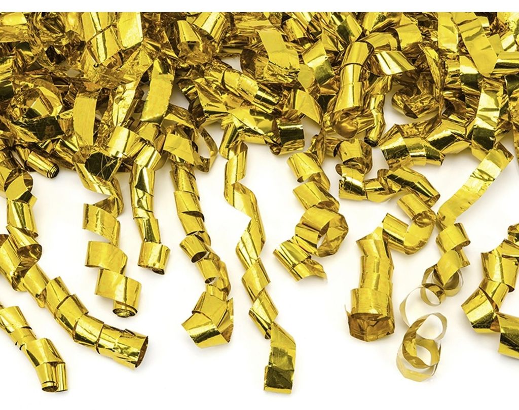 Canon à confettis avec serpentins 40cm or Image du produit 