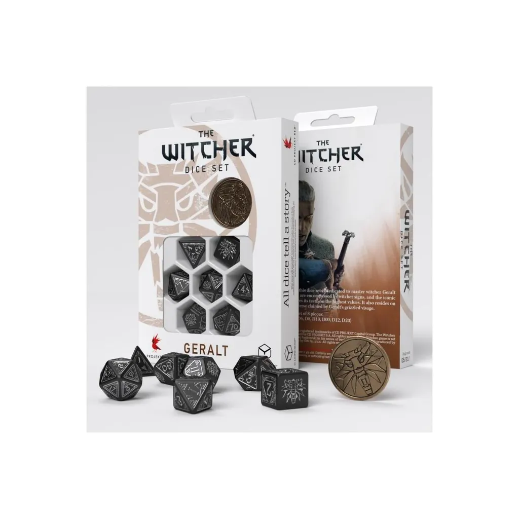 Set de dés de jeu de rôle Witcher Geralt version épée d'argent SWGE04 - 2