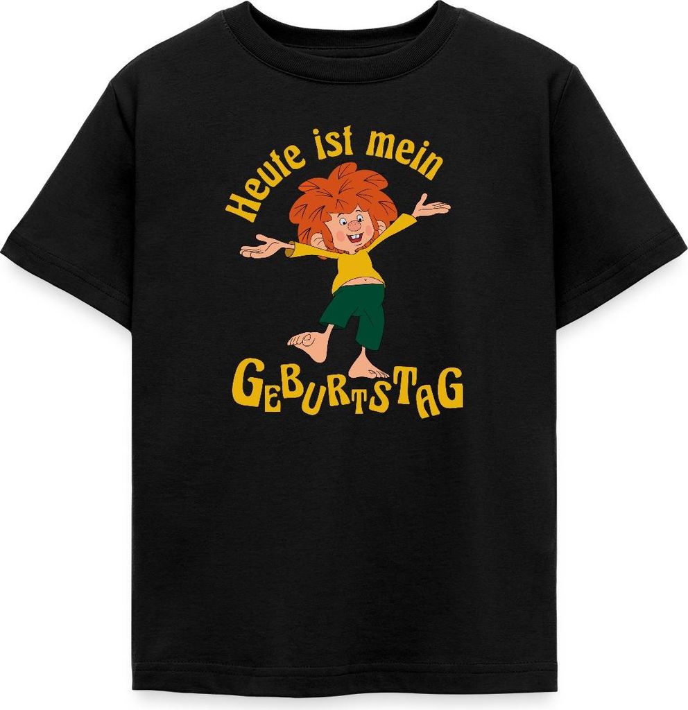 Spreadshirt Pumuckl Mit Spruch Heute ist Mein Geburtstag Kinder T-Shirt, 98/104 (3-4 Jahre), Schwarz