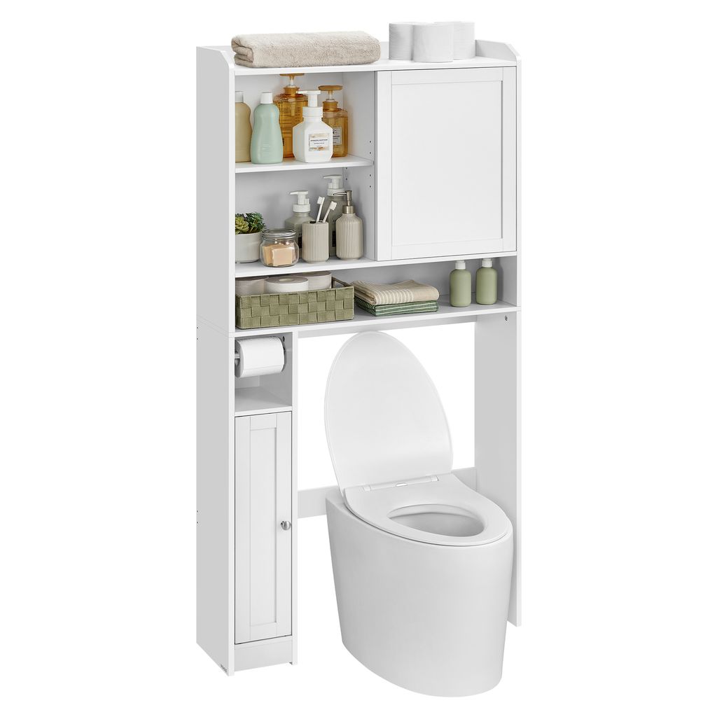 VASAGLE Toilettenregal, Badezimmerregal mit Schiebetür, Produktbild 
