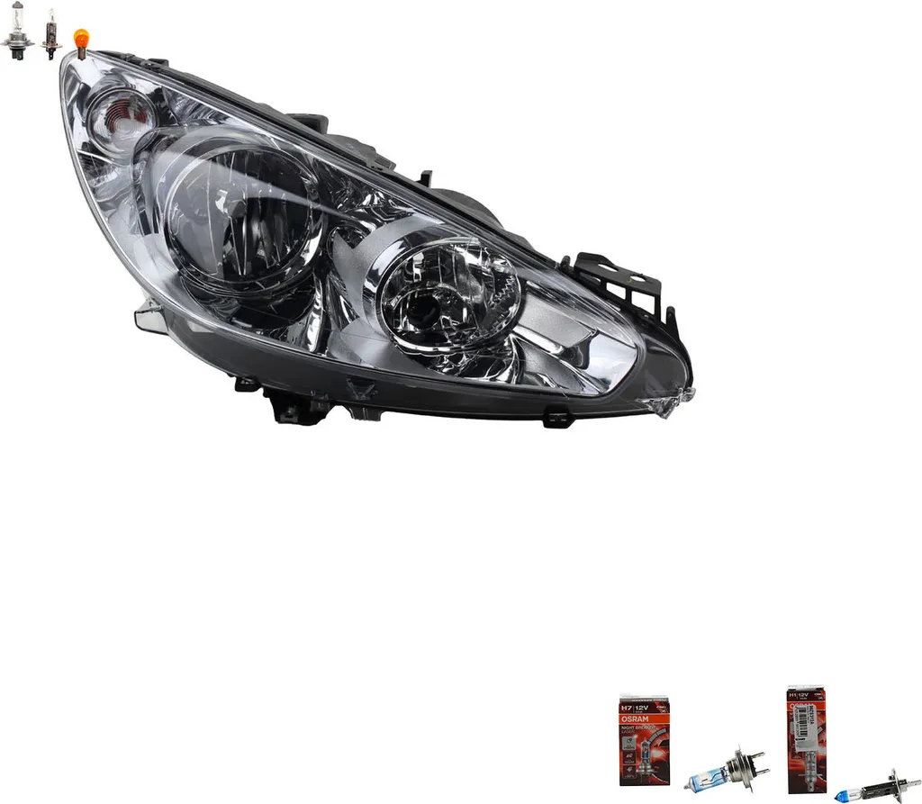 Faro Proiettore Destro Peugeot 308 Johns 6206X6 + Kit Osram Laser H7