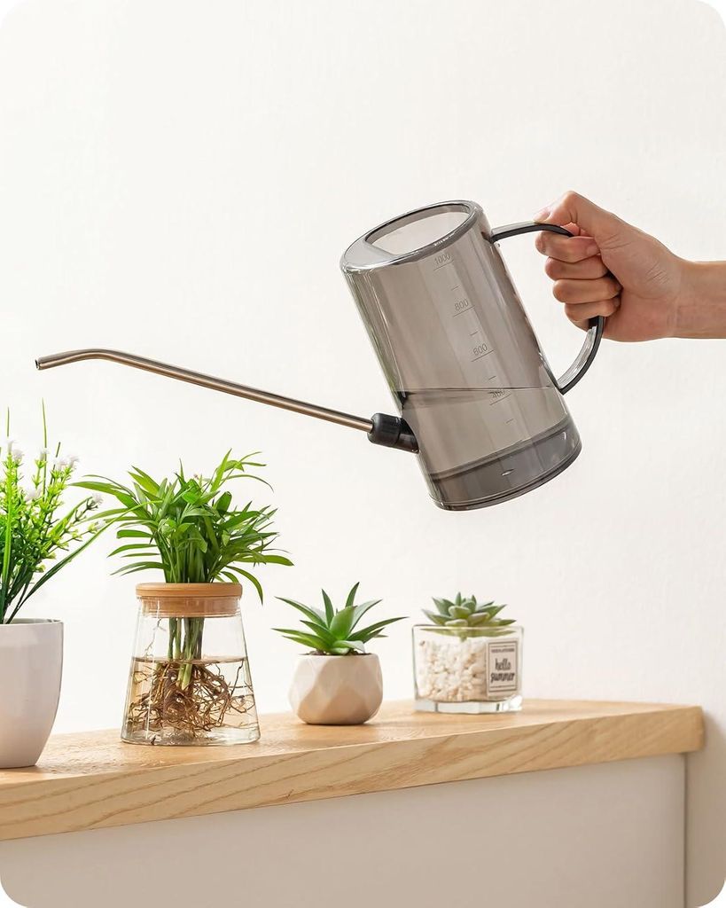 Zylindrische Gießkanne - Edelstahl-Ausguss - 1 Liter - Klare Farbe