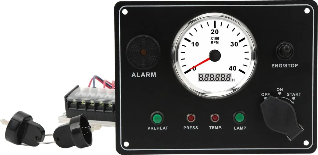 Tableau de bord pour moteur de bateau, compte-tours 4000 RPM et Start
