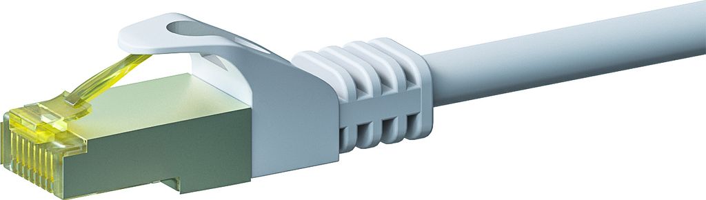 RJ45 Netzwerkkabel S/FTP (PiMF), mit CAT 7 Rohkabel, Weiß, 50m