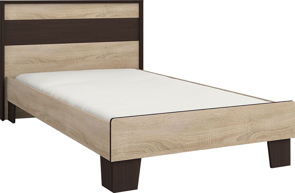 nabbi Einzelbett mit Lattenrost Seina 900 - Sonoma Eiche / Wenge Magic