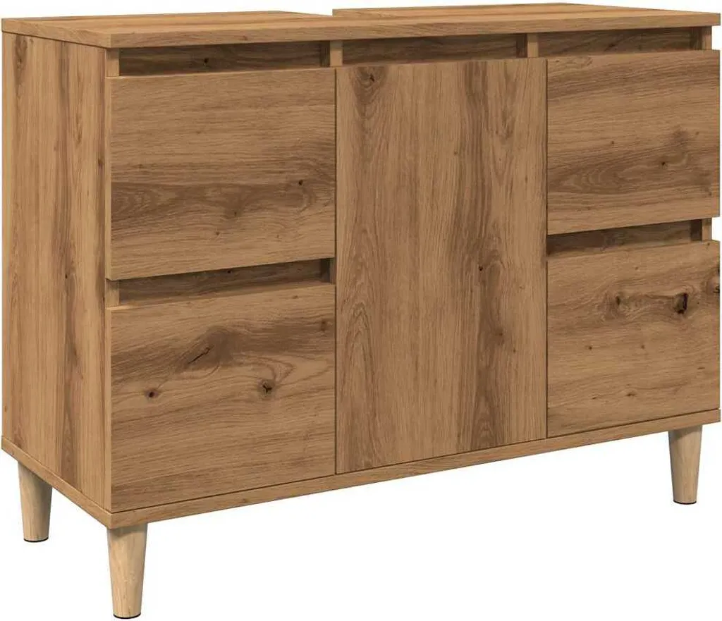 Mobile Bagno Rovere Artigianale SYFAX™ 80cm Legno Multistrato