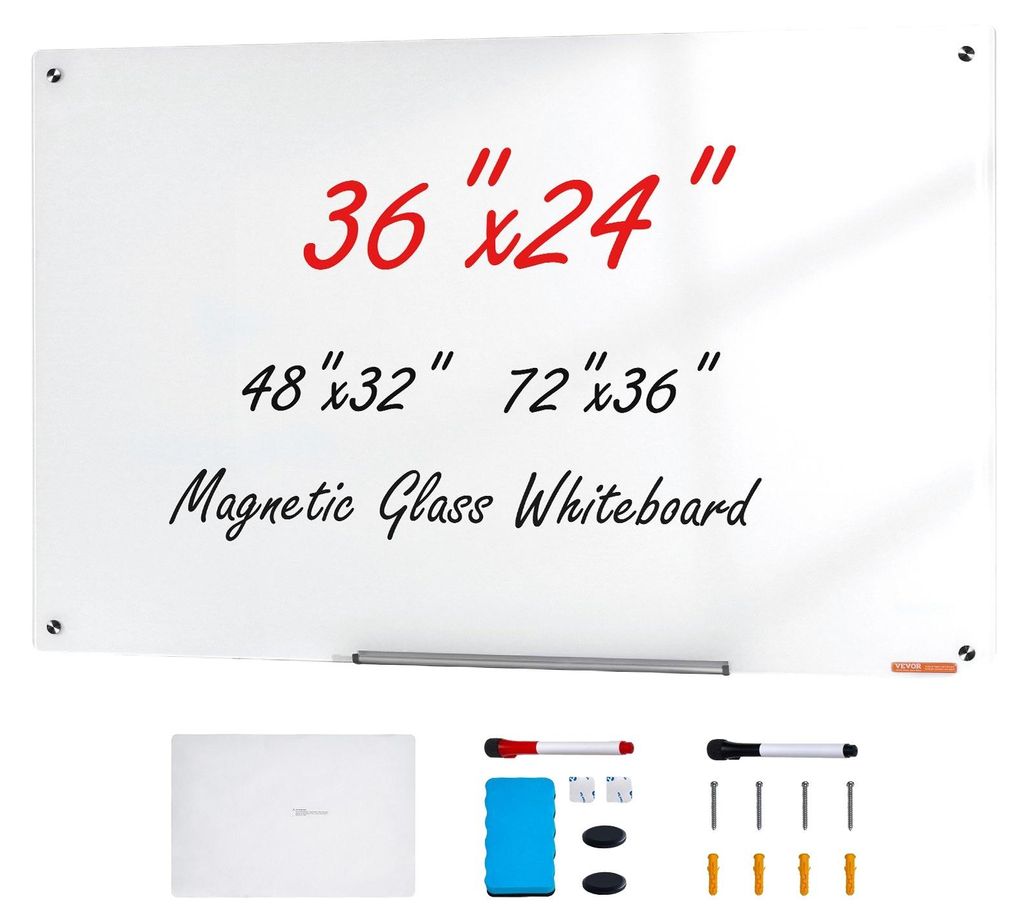 Tableau blanc magnétique en verre VEVOR, Tableau noir Image du produit 