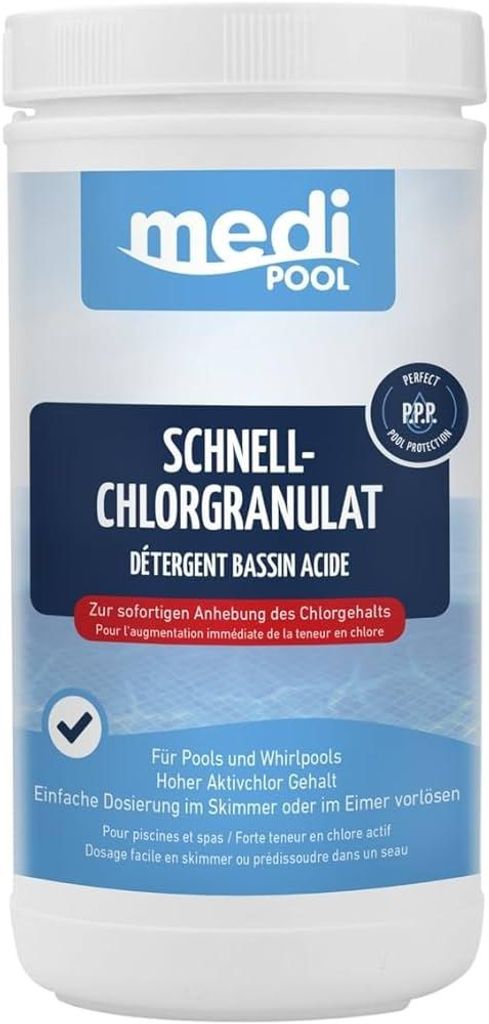 mediPOOL Schnell-ChlorGranulat 1 kg für Pools und Produktbild 