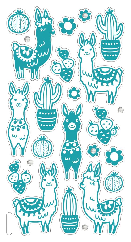 folia Metallic-Sticker Lama 24 Sticker auf 1 Blatt