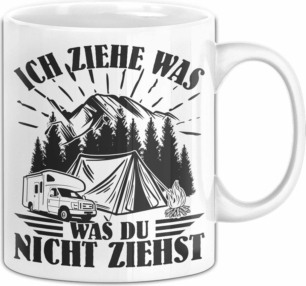 Camper Tasse Geschenk Camping Ich Ziehe Was Was Du Nicht Ziehst Geschenkidee Wohnmobil Gadged Kaffee-Becher (Weiß)