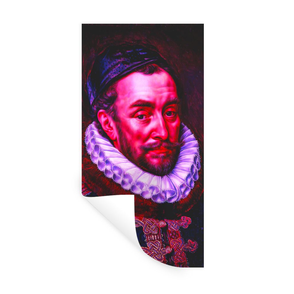 MuchoWow Wandtattoo Wandsticker Wandaufkleber Wilhelm von Oranien - Kunst - Rosa 60x120 cm Selbstklebend und Repositionierbar - Selbstklebend - F...