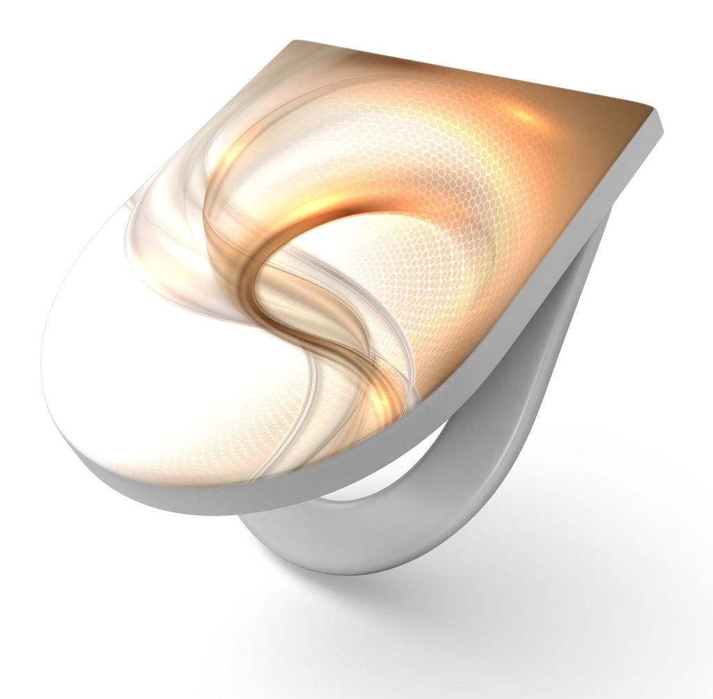 DEQORI WC-Sitz Duroplast 36,4x45,4 cm 'Schwingungen im Licht' Toilettensitz WC-Brille