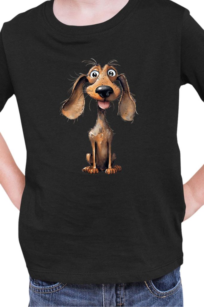 Kinder T-Shirt Funny Dogs Breeds Dachshund Dog Breed 010, 9-11 Jahr - 140 / Schwarz