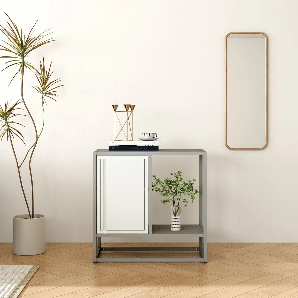 Buffet compact Burlöv : optimisez vos petits espaces avec style et acier - 3