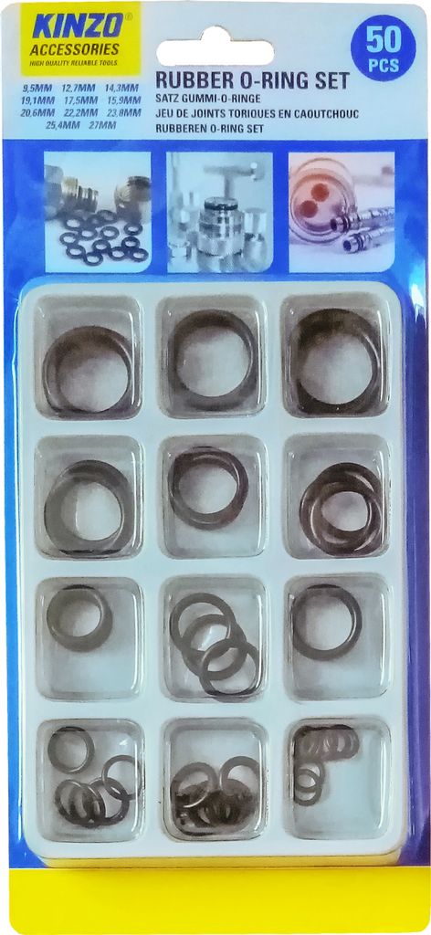 50x GUMMIRING mit Sortimentkasten 9-27mm Ring O-Ring Dichtung Dichtungring 81